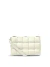 Apatchy London Padded Woven Crossbody Bag In Ecru