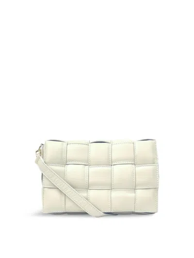Apatchy London Padded Woven Crossbody Bag In Ecru