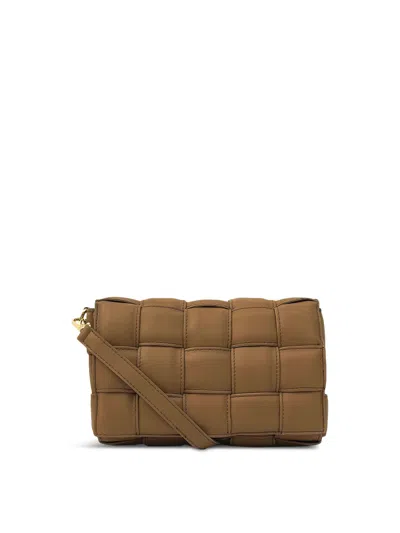 Apatchy London Padded Woven Crossbody Bag In Latte