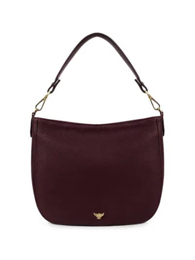 Apatchy London Rosie Leather Bucket Bag In Burgundy