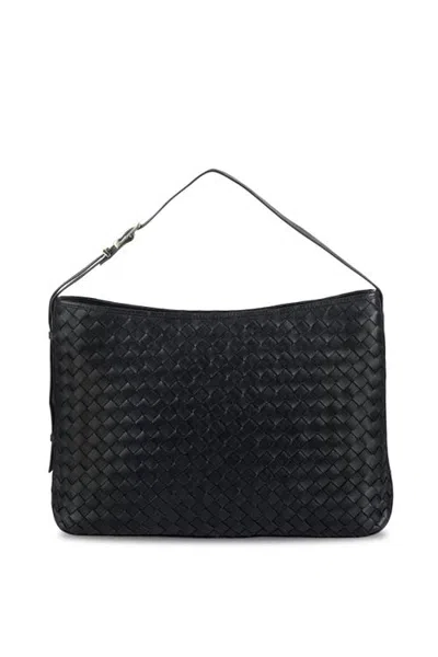 Apatchy London The Holly Woven Leather Bag In Black