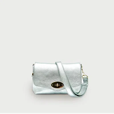 Apatchy London The Maddie Olive Leather Bag In Silver