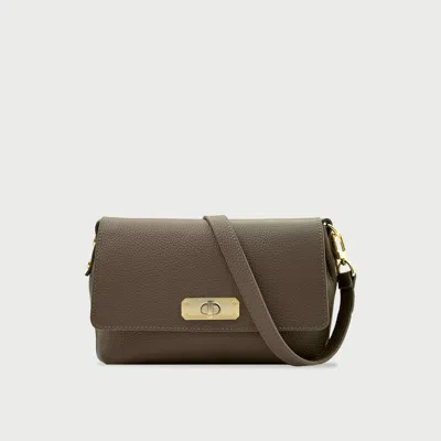 Apatchy London The Maisie Midi Leather Bag In Gray