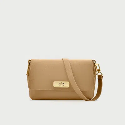 Apatchy London The Maisie Midi Leather Bag In Sand