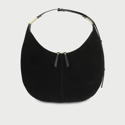 Apatchy London The Nora Olive Suede Bag In Black