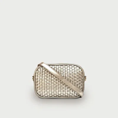 Apatchy London The Penelope Gold Woven Leather Camera Bag