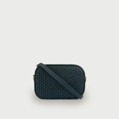 Apatchy London The Penelope Gold Woven Leather Camera Bag In Black