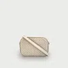 Apatchy London The Penelope Gold Woven Leather Camera Bag In White