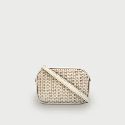 Apatchy London The Penelope Gold Woven Leather Camera Bag In Black