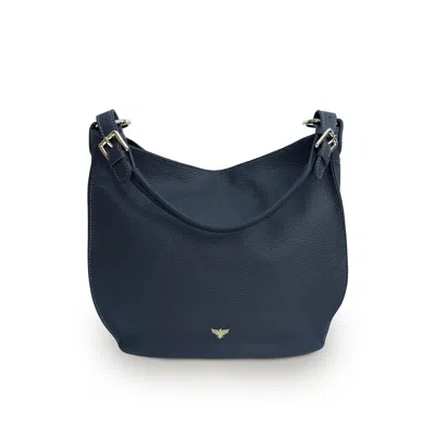 APATCHY LONDON WOMEN'S BLUE THE HARRIET NAVY LEATHER BAG