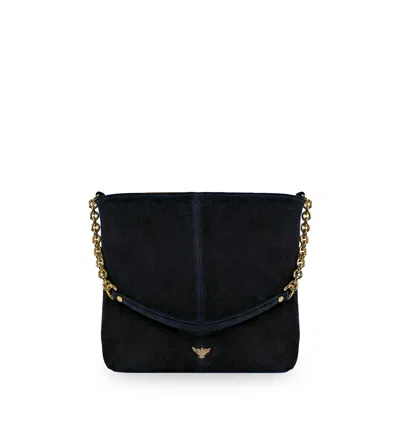 Apatchy London Women's Blue The Izzie Navy Suede Bag