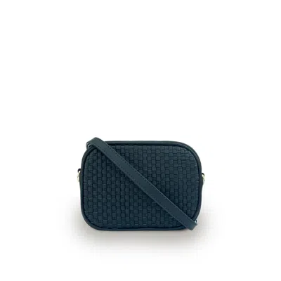APATCHY LONDON WOMEN'S BLUE THE PENELOPE NAVY WOVEN LEATHER CAMERA BAG