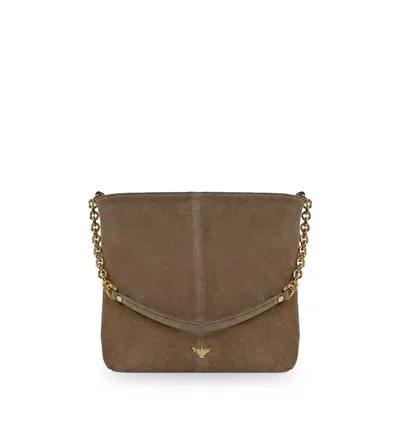 Apatchy London Women's Brown The Izzie Mink Suede Bag