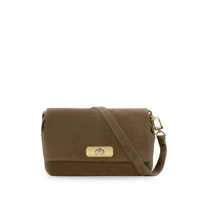 Apatchy London Women's Brown The Maisie Midi Mink Suede Bag