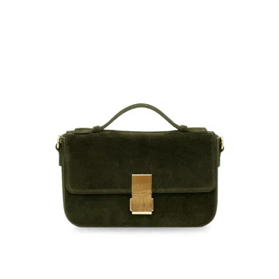 Apatchy London Women's Green The Flora Suede Olive Bag