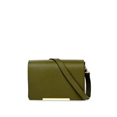 Apatchy London Women's Green The Newbury Olive Leather Crossbody Bag