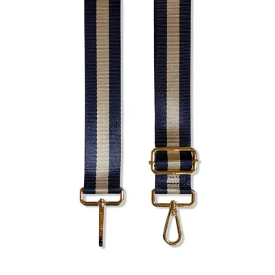 Apatchy London Women's Navy And Gold Stripe Strap In Black