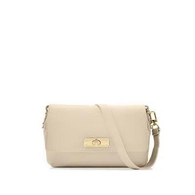 Apatchy London Women's Neutrals The Maisie Midi Stone Leather Bag In Black