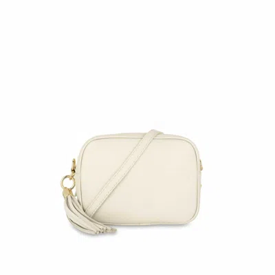 Apatchy London Women's Neutrals The Tassel Stone Leather Crossbody Bag In Black