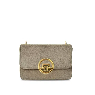 Apatchy London Women's Neutrals The Tilly Sand Hair-on Leather Bag In Black