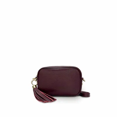 Apatchy London Women's Red The Mini Tassel Port Leather Phone Bag In Burgundy