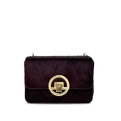 Apatchy London Women's Red The Tilly Burgundy Hair-on Leather Bag