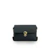 Apatchy London The Bloxsome Black Leather Crossbody Bag With Gold Chain Strap