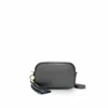 Apatchy London The Mini Tassel Dark Grey Leather Phone Bag With Gold Chain Strap In Grey