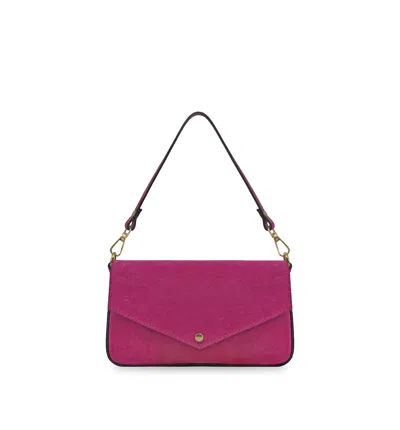 Apatchy London Women's The Munro Hot Pink Suede Shoulder Bag