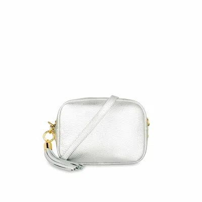 Apatchy London Women's The Tassel Silver Leather Crossbody Bag