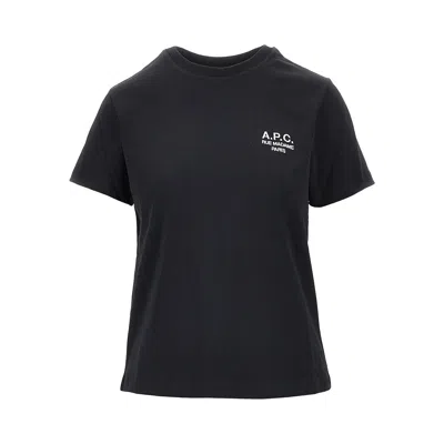 A.p.c. A. P.c. Jersey T-shirt With Logo Embroidery In Black