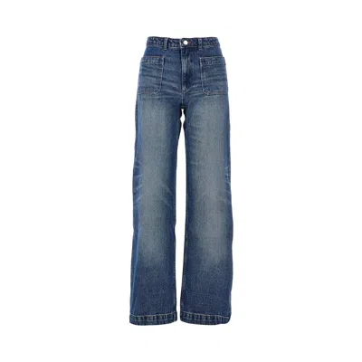 A.p.c. Victoria High Rise Wide Leg Denim Jeans In Blue