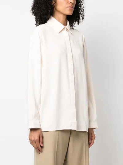 Apc Long-sleeved Cotton Shirt In White