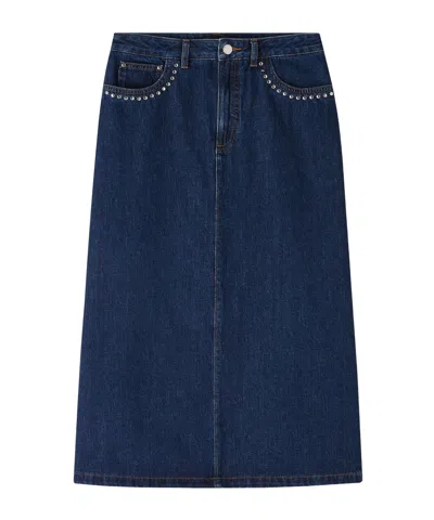 APC A-LINE DENIM MIDI SKIRT