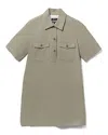 Apc A-line Dress With Front Button Placket In Green