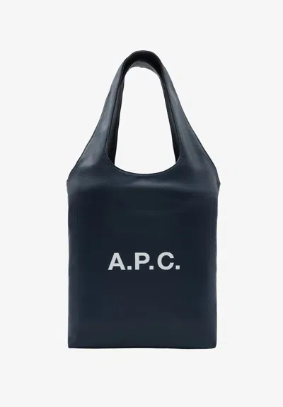 A.p.c. A. P.c. 53 Cm Mini Tote Bag With Two Large Handles And Interior Pocket In Blu