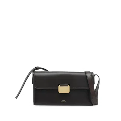 A.p.c. Small Simone Leather Shoulder Bag In Black