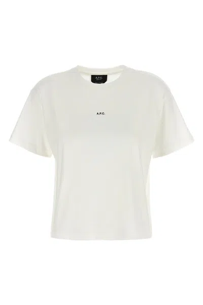 A.p.c. A. P.c. A. P.c. Boxy Logo T-shirt In Bianco/nero