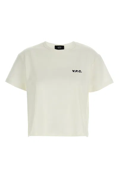 A.p.c. A. P.c. A. P.c. Boxy Petit Vpc Logo T-shirt In Bianco