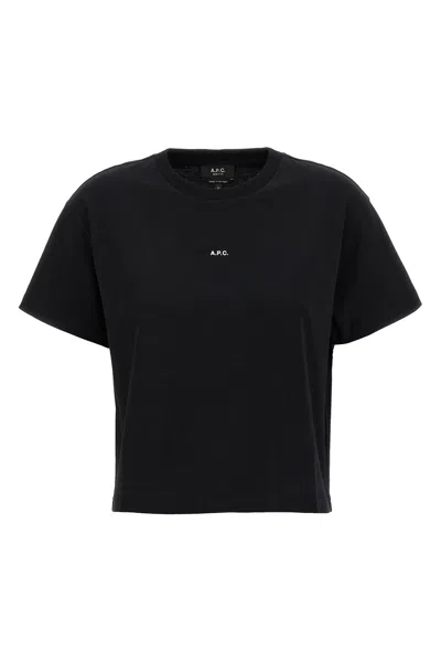 A.p.c. A. P.c. A. P.c. Logo T-shirt In Bianco/nero