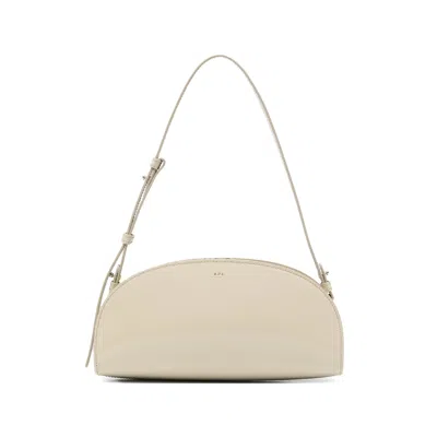 Apc A. P.c. Adjustable-strap Half-moon Shoulder Bag In Neutral