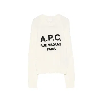 A.p.c. A. P.c. Logo-embroidered Rue Madame Sweater In White