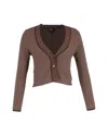 Apc A. P.c. Annie Patterned Cardigan In Brown Wool In Brown