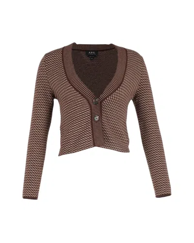 Apc A. P.c. Annie Patterned Cardigan In Brown Wool