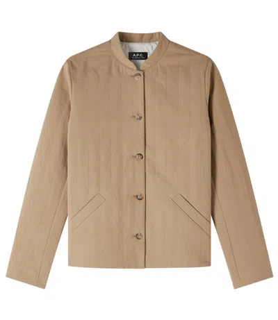 A.p.c. A. P.c. Aurore Jacket 38 Beige In Brown