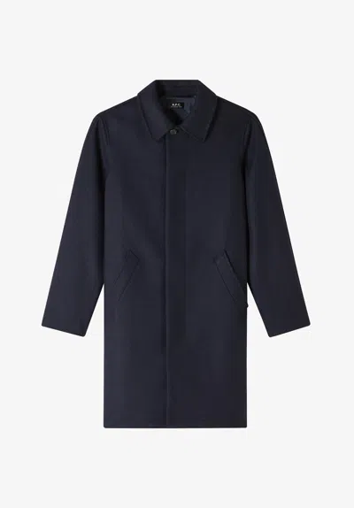 A.p.c. A. P.c. Auster Raincoat Xs Navy Blue
