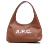 A.p.c. Structured Shoulder Bag With Bold Lettering In Brown