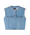 A.p.c. A. P.c. Barbara Jacket 34 Light Blue In Multi