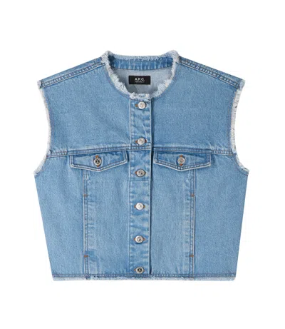 A.p.c. A. P.c. Barbara Jacket 34 Light Blue In Multi