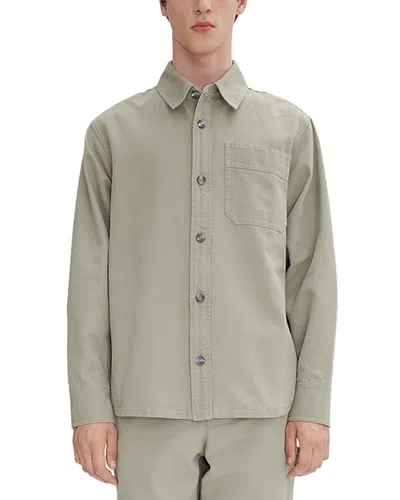 Apc A. P.c. Basile Long Sleeve Button Front Overshirt In Green